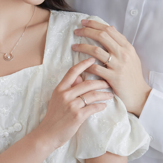 PROMESSAk gold ring wedding ring small crown princess ring couple ring (single) 85445R 13 circles