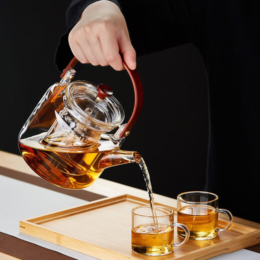 Mesni glass tea brewing pot, spray tea steaming pot, steaming and boiling one-piece teapot, kung fu tea set, steaming and boiling one-piece pot