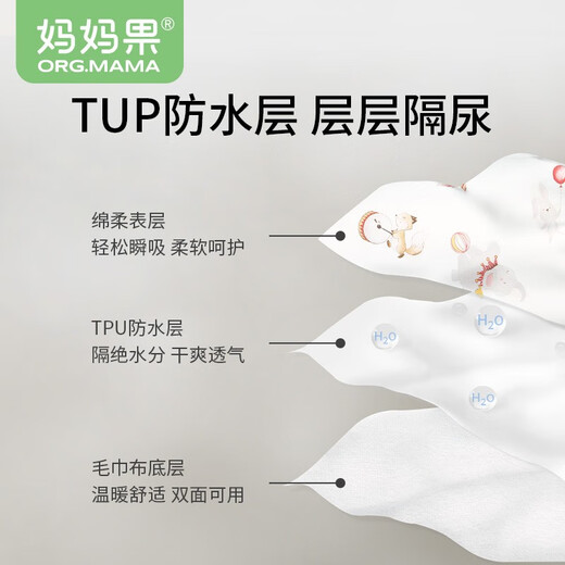 妈妈果（org.mama）婴儿隔尿垫可水洗大号防水儿童宝宝新生儿纯棉透气尿垫月经姨妈垫 欢乐马戏团 70*90cm