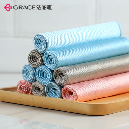 Jieliya glass cleaning cloth 40*40cm*5 thickened glass fish scale rags for household cleaning and not easy to shed lint