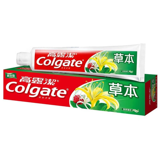 高露洁草本牙膏140g家庭套装清爽薄荷清新口气清洁口腔金银花 5支