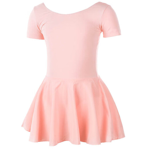 Sansha ballet children's jumpsuit with skirt, girls' short-sleeved practice clothes, dance examination clothes Y3554 pink M