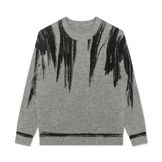 GXG Men's Winter Self-Travel Series Gray Round Neck Sweater Gray M