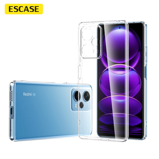 ESCASE Redmi Note12Pro+ mobile phone case Redmi Xiaomi 5G version protective cover Anti-fall all-inclusive/soft case Ultra-thin silicone simple transparent soft case