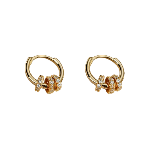 Hao Geely 18k gold earrings women's hoop earrings light luxury niche design earrings trendy exquisite ear buckle gold-plated gift gold