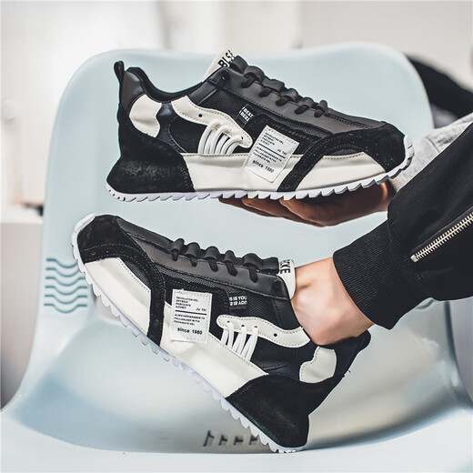 MVPBOY running shoes men's new spring versatile casual sports shoes men's bottom bag dad's shoes breathable mesh shoes men's shoes Sunshine C681 black 42