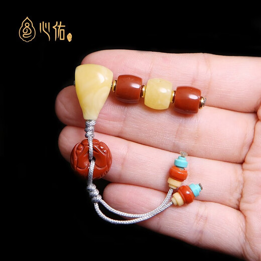 Xinyounan red beeswax turquoise three-way Buddha head and back cloud disciple beads passion seeds star and moon bodhi accessories full set cultural toys S2 set suitable for 5-6mm