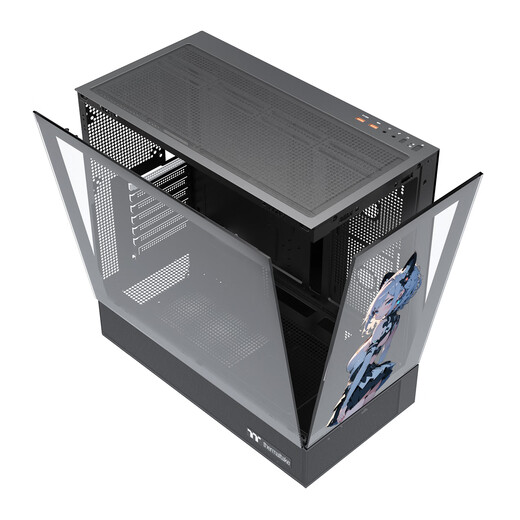 Thermaltake（Tt）钢影 透S 限定版 海景房机箱 电脑主机 黑色（ATX主板/支持360水冷/270°全景/9风扇位/4090显卡）