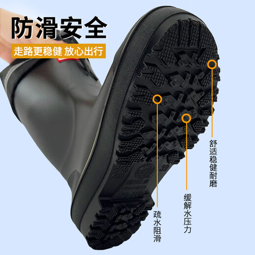 回力雨鞋男士时尚雨天防水雨靴洗车水鞋钓鱼耐磨胶鞋89 黑色束口 43 