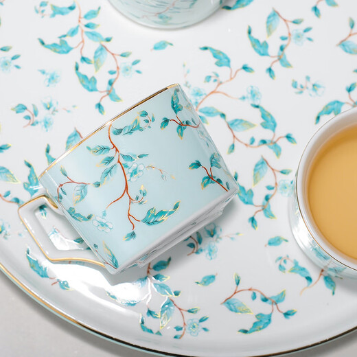 Yanze Light Luxury Wedding Gifts Wedding Gifts for Couples Tea Sets Cup Sets Housewarming Gifts Rotatable Light Fragrance Qingya Water Sets Eight-piece Set-Gift Box