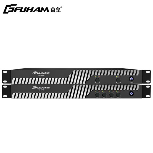 
Fuhuang Professional Digital Amplifier Two-Quad Channel Stage Square HIFI Home KTV Heavy Bass High-Round Stable Bridge High-Power Pure Post-Stage Amplifier QE3800 (Dual Channel Amplifier)