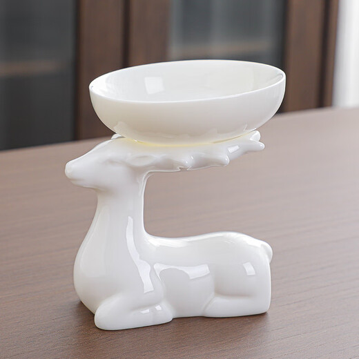Fengli Dehua mutton-fat jade white porcelain tea strainer filter, all-ceramic tea filter, tea filter bowl, funnel, tea strainer rack, tea strainer set