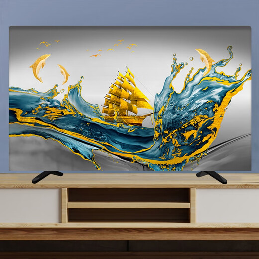 Qingran New Chinese TV -Cover Dust Cover 85/75/65/55 Zoll Hanges LCD -TV -Stoff Haushaltsschal B1349 Jihe Fugui 32 Zoll (80*50 cm)