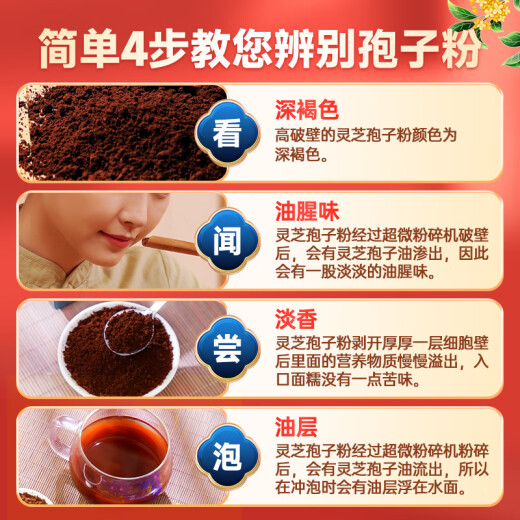 富元康 破壁灵芝孢子粉 增强免疫力  保健品 3g*60袋/礼盒装送礼端午节