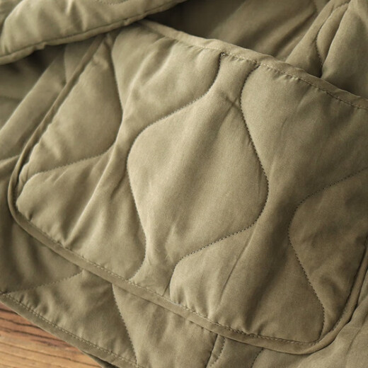 Lined cotton coat men's winter Ami khaki American retro workwear cotton jacket quilted collarless cotton coat green 555-CPH XL recommended 120-140 Jin Jin equals 0.5 kg
