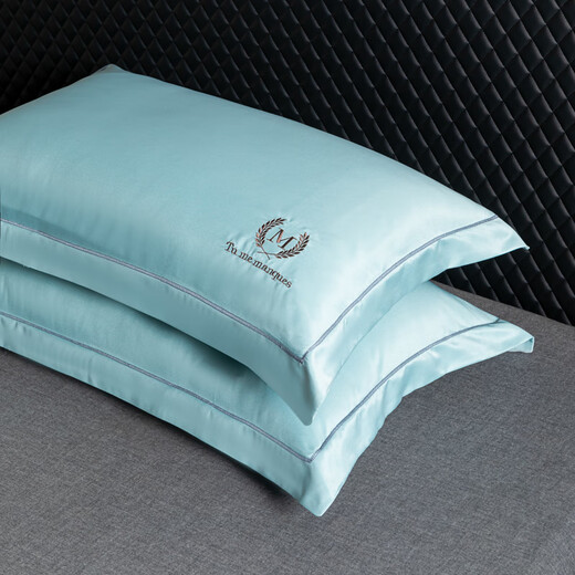 Yalu washed ice silk pillow, five-star hotel cervical pillow for adult sleeping, household single and double pillow cores, one pair, pillow core + pillowcase, lilac orchid M 48*74cm, one pack