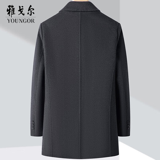 CEO double-sided cashmere coat men's mid-length removable inner liner wool wool coat dark gray XXS 170/code (recommended 110-125 Jin [Jin equals 0.5 kg])