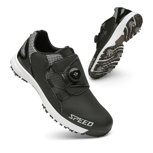 
Golf shoes with cabinet men and women same style shoes breathable automatic rotating lace-up casual shoes couples fixed 888A-white nailed 36