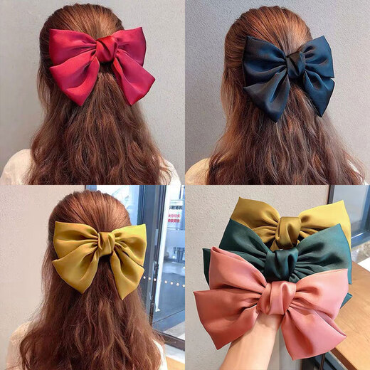 Red bow headband hairpin female back head clip hairpin children's clip Japanese student jk hair accessories headband burgundy