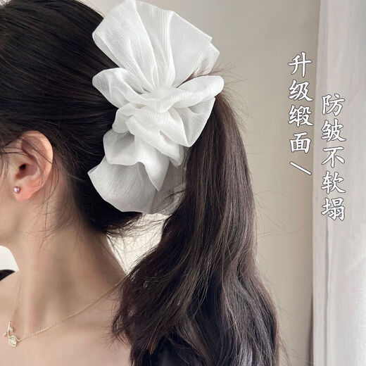 Princess Xiang Double-sided Mesh Cloud Bubble Clamp Female Princess on the Run Bow Hairpin Back of Head Shark Clip Headdress Hot Selling Two-Pack [Silver Wire] - High Quality