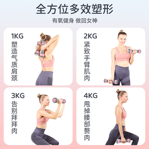 Suoweisi (SUOWEISI) women's adjustable weight fitness home fitness equipment slim arm girls and children's arm muscle training dumbbells Sakura pink single 5kg adjustable pair 10kg