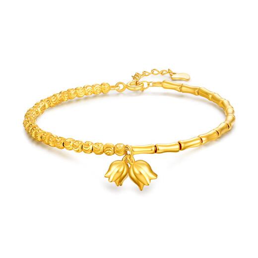 Mengjinyuan S925 silver bracelet silver bracelet bamboo silver bracelet lily of the valley flower bracelet birthday gift for women B style bracelet - about 4.8g