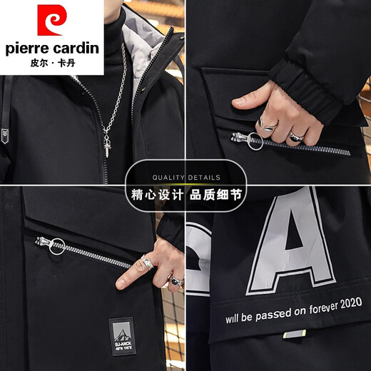 Piercadan Teenager Winter mit mittlerem Baumwollmantel Herrenjacke verdickter Wattebotte Junior High School Schüler Baumwolljacke Winterkleidung 6189 Black Green M (ca. 80 ~ 100 Jin [Jin gleich 0,5 kg] kann getragen werden)