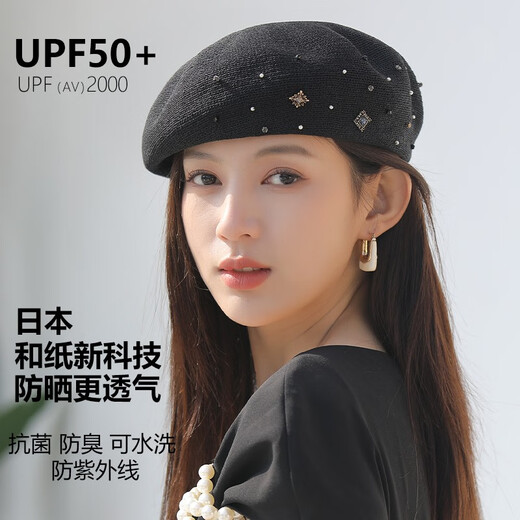 Xiangxue Yuxiu Japanese Japanese paper beret women's spring and summer breathable fashion versatile painter's hat elegant thin octagonal hat women's khaki color one size