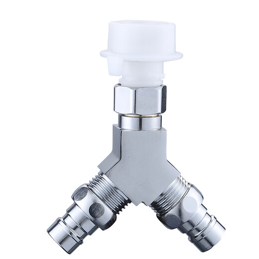 JIEGUAN washing machine faucet one-to-two adapter dual-use switch conversion diverter one-in, two-out, three-way water diverter valve C type + 4-point washing machine nozzle 2