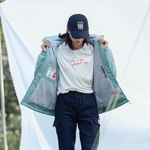 蕉下柠檬加绒风衣外套男女韩版防风保暖单层软壳冲锋衣工装风夹克文艺上衣 9930S抹茶绿-女【纯色】 XL