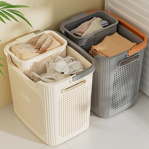Mud quality dirty clothes basket dirty clothes storage basket household dirty clothes basket laundry basket bathroom bathroom clothes storage artifact laundry basket large size - gentleman gray