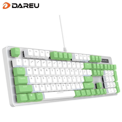 Daryou EK815 (LK175) wired mechanical alloy version two-color mechanical keyboard e-sports game home office full key no punch CF chicken LOL 104 keys green white green axis