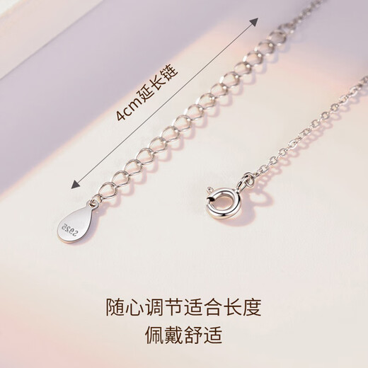 Crystal four-leaf clover 999 pure silver necklace female clover pendant fashion clavicle chain birthday gift for girls to give to girlfriend