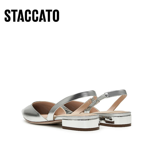Sijiatus neue elegante Sandalen flache Schuhe flache Mund Single Schuhe Frauen Sandalen S5024CH4 Mondlicht Silber 34