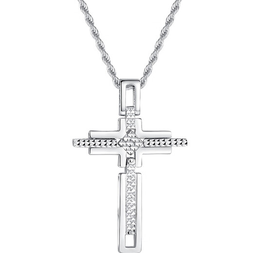 Aido Diamond pt950 platinum pendant for men, platinum cross necklace, fashionable rotatable design pendant for women, pendant 11.7-11.9g+ with black leather rope