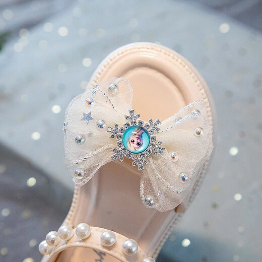 G.duck little yellow duck little princess girls sandals summer new children's sandals small, medium and large children's princess sandals Korean version soft sole Aisha beige 26 inner length 16.5 cm 4 years old