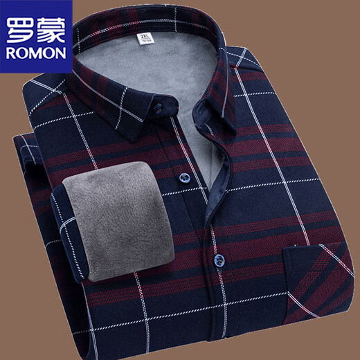 Lomonga Velvet Froom Мужская клетчатая клетчатая осень и зимняя утолщенная папа Слух.