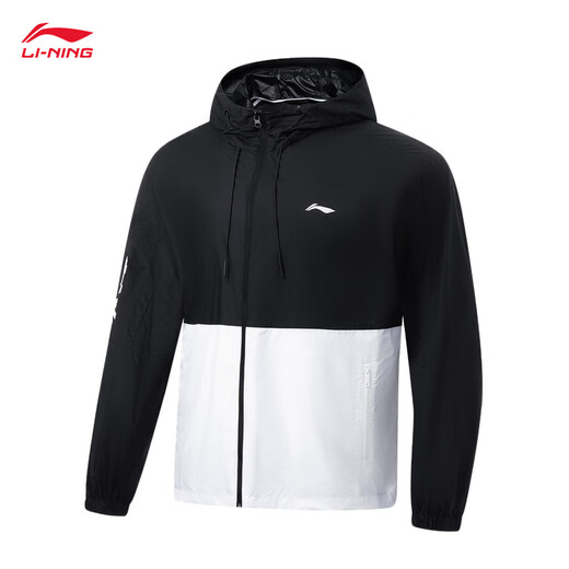 Li ning smoothie sunschutzkleidung | Sportwind Breaker für Männer und Frauen 24 Frühling Neue Eissense-Kapuze-Sonnenschutzkleidung Afdu831 Schwarz/Standard White-4 m