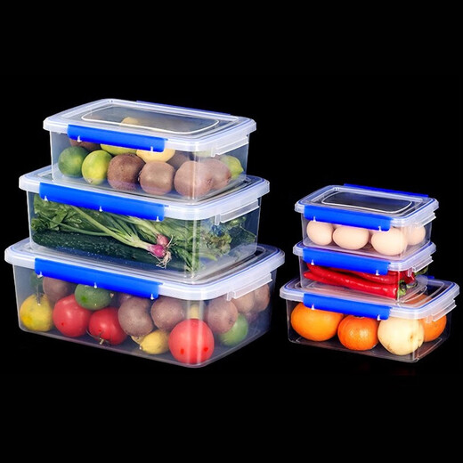
Chenbu Hotel kitchen rectangular large capacity commercial sealed plastic fresh-keeping box for refrigerator special thickened canteen storage box sealed 9905 [28*19*9cm]