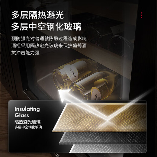 Daogrs Italy C8 embedded red wine cabinet thermostatic compressor household refrigerator embedded dual temperature zone automatic door opening self-customized door panel 96 bottles