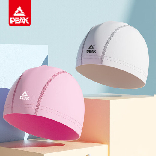 Peak swimming cap for men and women, adult swimming cloth cap, fashionable solid color swimming cap, long hair ear protection, non-constricting swimming cap, black