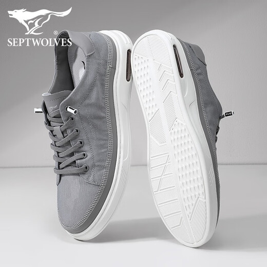 Sieben Wölfe Herrenschuhe Sommer-Leinwandschuhe Herren atmungsaktive Herren-Stoffschuhe Weiche Sohle Sportbrettschuhe Ein Fuß Faule Freizeitschuhe Herrengrau 9446 [atmungsaktiv und geruchssicher] 42 Lederschuhe Größe Größe