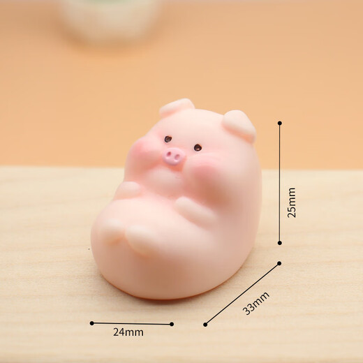 Pig resin small ornaments cartoon cute micro landscape simulation pig home mini handicraft car decoration flower pig + side lying pig