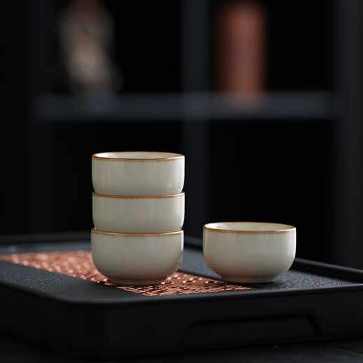 Chayan Kungfu tea set complete set Ru kiln tea set tea tray set tea table teapot household tea making set 12-piece set