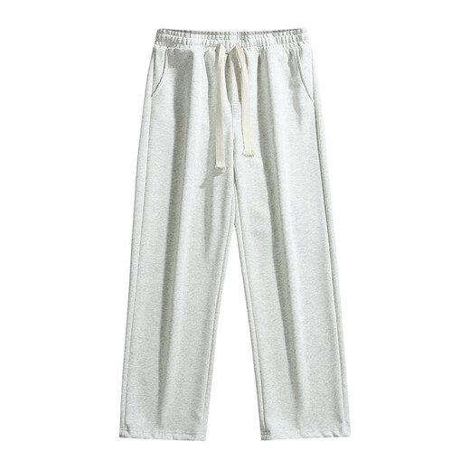 FANTA Chinese cotton heavy hemming style spring and autumn men's straight casual sports trousers Hong Kong style loose Anta 660 black Hailan S