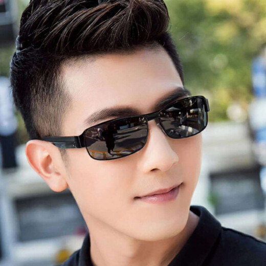 Qustar New Product Sunglasses for Men, Driving Day and Night Color Changing Sunglasses for Men, Polarized Glasses for Night Vision Driving Drivers, Driving Sunglasses for Men, Rich Gold Frame, Black and Gray Polarizer, Mirror Box, Mirror Box + Lens Cloth + Mirror Bag + Card