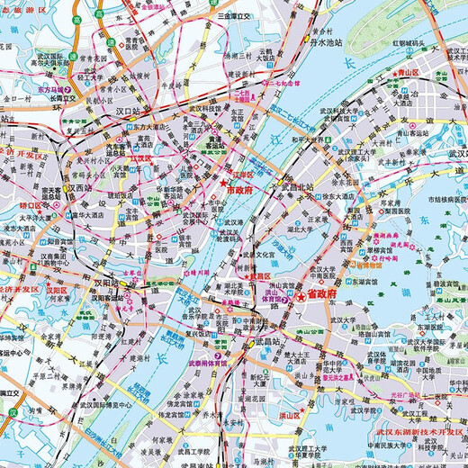 湖北地图 2025年湖北省政区交通地形 1068*749毫米