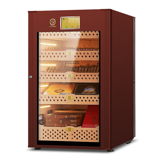 Bulldog cigar cabinet, constant temperature and humidity, ammonia removal, imported compressor, cedar wood humidity control, eggplant cultivation, home moisturizing cabinet, red wine cabinet with fingerprint lock, WiFi cloth dog box, naked breeding VC308, fourth generation VC308 coffee color with key lock