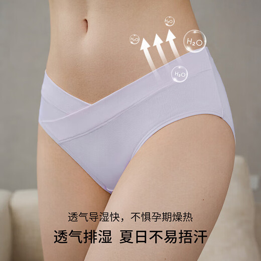 Manxi (Emxee) ropa interior para mujeres con soporte de vientre de cintura baja antibacteriana embarazo temprano, medio y tardío sin trazas Combinación de 4 pares de algodón L