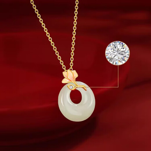 QMXD Orchid Peace Buckle Necklace Women's Light Luxury Niche Pendant High-end Valentine's Day Commemorative Gift for Girlfriend Necklace + Gift Box Packaging